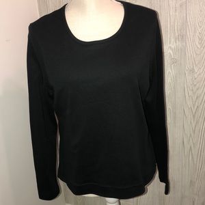 Peruvian connection black long sleeve top
